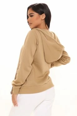 Best Sale ❤️ Fashion Nova Time To Chill Zip Up Hoodie - Tan 🌟 8 Fashion Nova Time To Chill Zip Up Hoodie - Tan