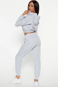 Fashion Nova Loungewear Sets Get Ready Jogger Set - Heather Grey
