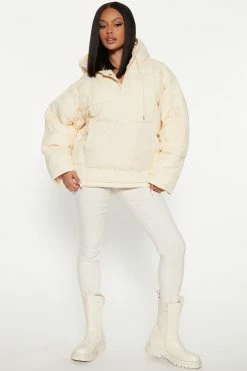 Fashion Nova Hoodies & Sweatshirts Head In The Clouds Puffer Jacket - Cream