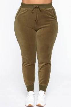 Fashion Nova The Original Trendsetter Velour Set - Olive