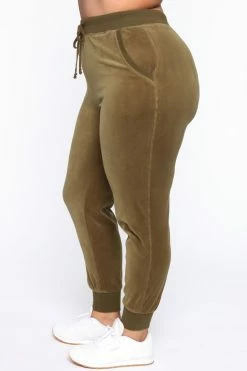 Fashion Nova The Original Trendsetter Velour Set - Olive