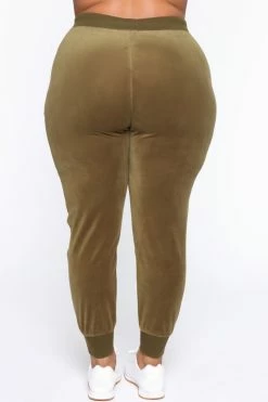 Fashion Nova The Original Trendsetter Velour Set - Olive