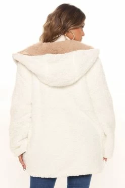 Fashion Nova In Love With The Cocoa Sherpa Jacket - Ivory Hoodies & Sweatshirts