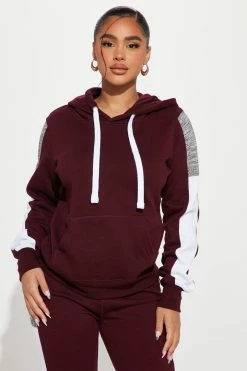 Fashion Nova Analissa Pullover Hoodie - Maroon