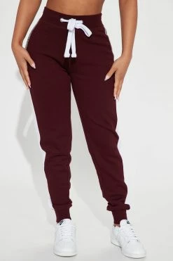 Fashion Nova Analissa Jogger - Maroon