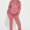 Fashion Nova Tennis And Chill Fleece Jogger - Mauve