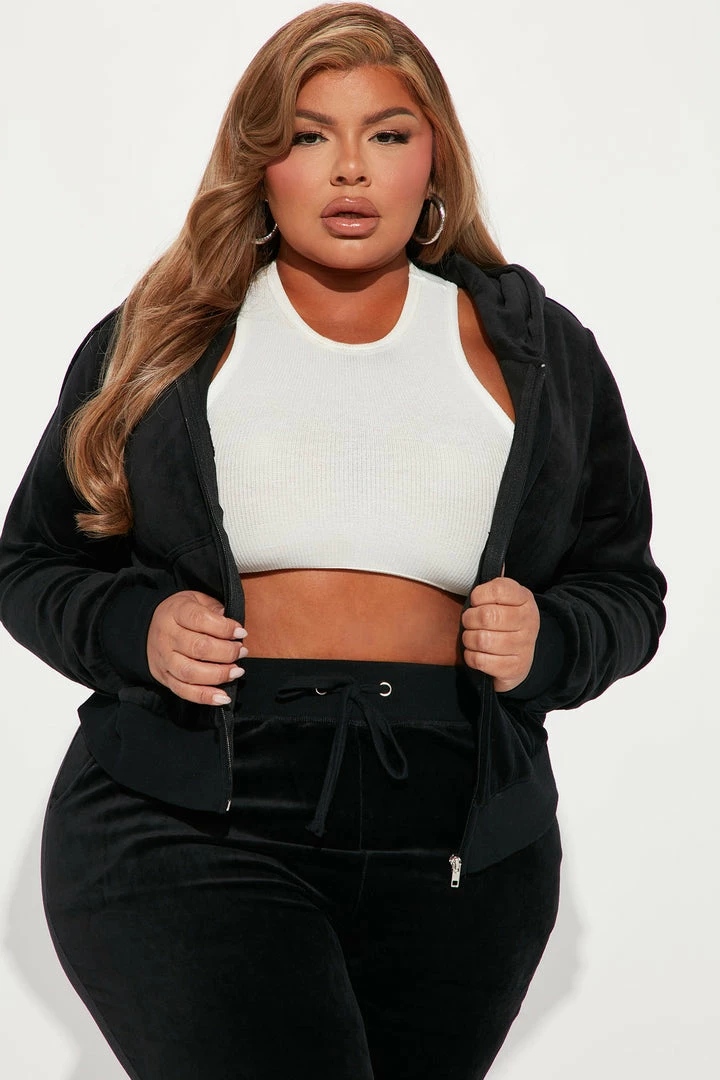 Fashion Nova Loungewear Sets The Original Trendsetter Goddess Velour Set - Black