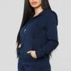 Fashion Nova Hoodies & Sweatshirts Latest And Greatest French Terry Zip Hoodie - Navy