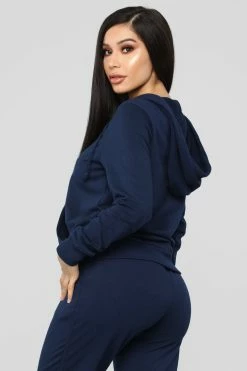 Fashion Nova Hoodies & Sweatshirts Latest And Greatest French Terry Zip Hoodie - Navy