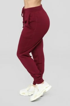 Fashion Nova Latest And Greatest French Terry Jogger - Burgundy