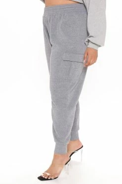 Fashion Nova My Favorite Cargo Jogger Pant - Heather Grey