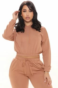 Fashion Nova Loungewear Sets Inhale And Exhale Jogger Set - Taupe