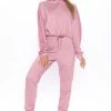 Fashion Nova Better Start Now Crop Hoodie And Jogger Set - Mauve Loungewear Pant Sets