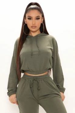 Fashion Nova Loungewear Sets Inhale And Exhale Jogger Set - Olive