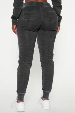 Fashion Nova Sweet Dreams Mineral Wash Jogger - Charcoal