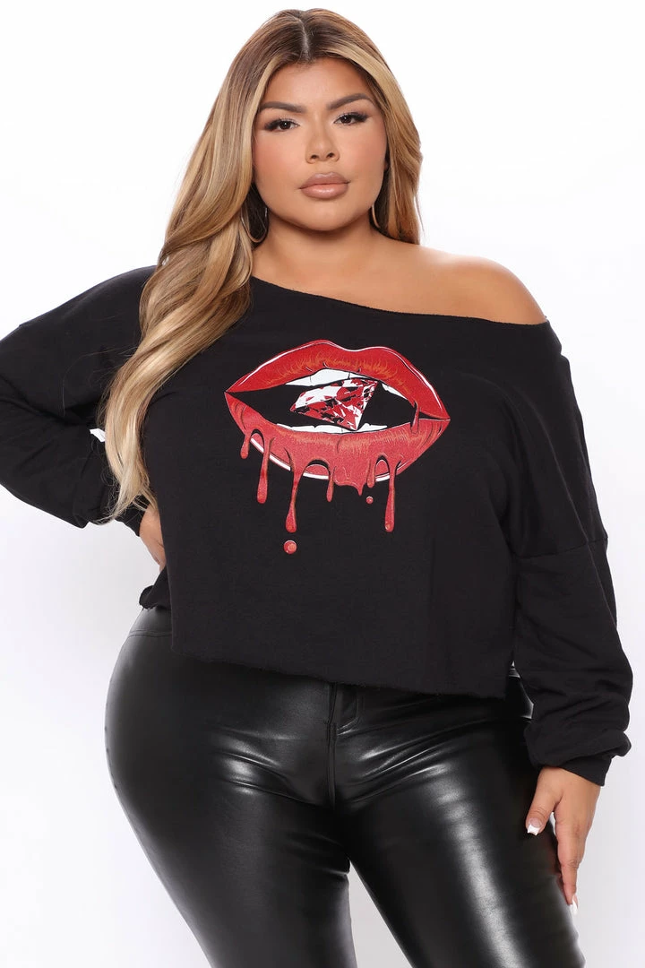 Fashion Nova Taste Like Millions Off Shoulder Top - Black Hoodies & Sweatshirts