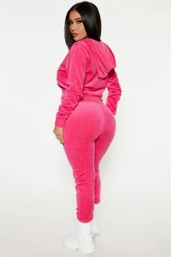Fashion Nova The Original Trendsetter Velour Set - Bubblegum Pink Loungewear Sets