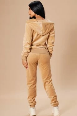 Fashion Nova Loungewear Sets The Original Trendsetter Velour Set - Camel