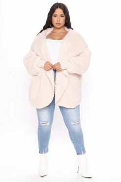 Fashion Nova Hoodies & Sweatshirts Cozied Up Together Faux Sherpa Jacket - Oatmeal