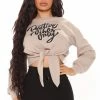 Fashion Nova Hoodies & Sweatshirts Gotta Keep The Vibes Cropped Sweatshirt - Coco