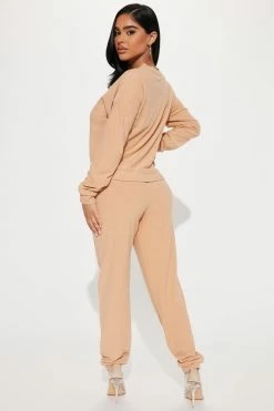 Fashion Nova Loungewear Pant Sets Always Low Key Jogger Set - Sand