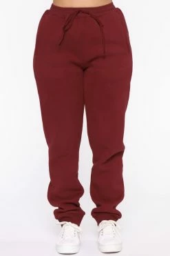 Fashion Nova Baby Girl Sweatpants - Burgundy Sweatpants & Joggers
