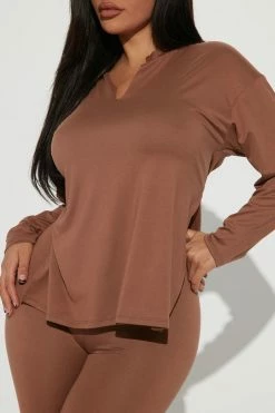 Fashion Nova Loungewear Pant Sets Lets Chill Together Legging Set - Mocha