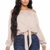 Fashion Nova Hoodies & Sweatshirts Too Blessed To Stress Cropped Sweatshirt - Mocha