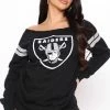 Fashion Nova NFL Offensive Tackle Raiders Off Shoulder Sweatshirt - Black