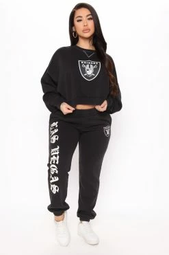 Fashion Nova NFL Raiders Washed Sweatpant - Black Sweatpants & Joggers