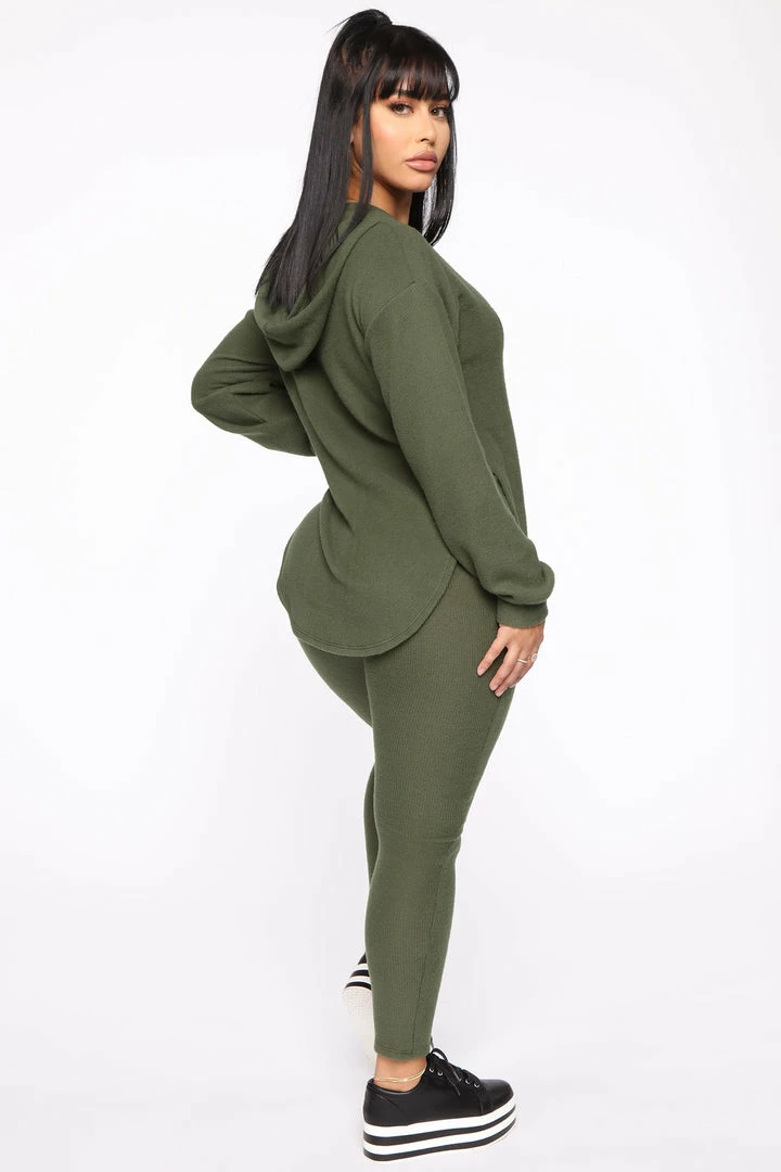 Fashion Nova Loungewear Sets Cutting Corners Legging Set - Olive