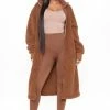 Fashion Nova Cabin Stay Sherpa Jacket - Camel