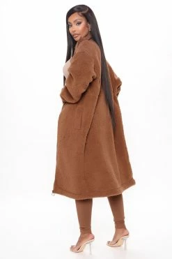 Fashion Nova Cabin Stay Sherpa Jacket - Camel