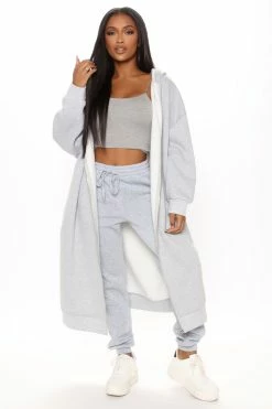 Fashion Nova Hoodies & Sweatshirts Janice Oversized Sweatshirt - Heather Grey