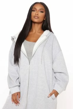 Fashion Nova Hoodies & Sweatshirts Janice Oversized Sweatshirt - Heather Grey