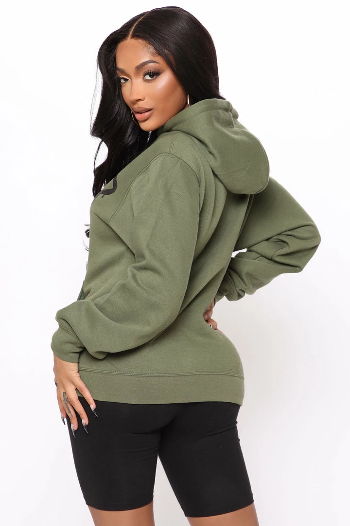 Fashion Nova Trap House Party Hoodie - Olive Hoodies & Sweatshirts