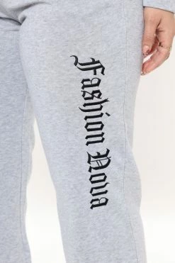 New Location Fashion Nova Jogger Set - Heather Grey Loungewear Sets