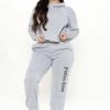 New Location Fashion Nova Jogger Set - Heather Grey Loungewear Sets