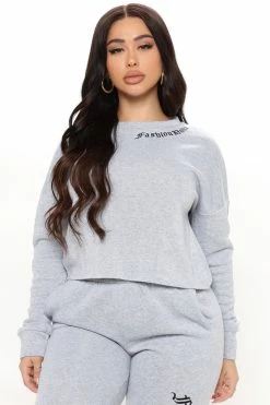 New Location Fashion Nova Jogger Set - Heather Grey Loungewear Sets