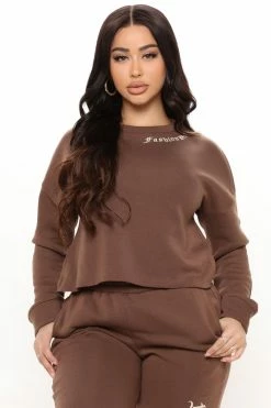 New Location Fashion Nova Jogger Set - Brown