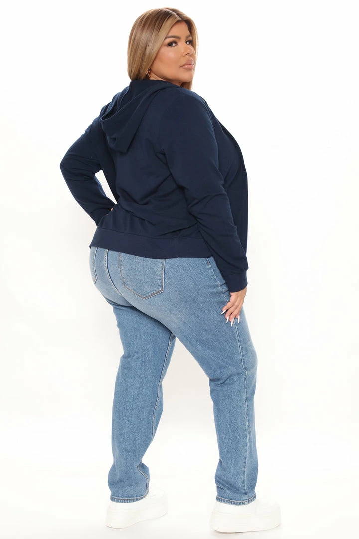 Fashion Nova Hoodies & Sweatshirts Latest And Greatest French Terry Zip Hoodie - Navy