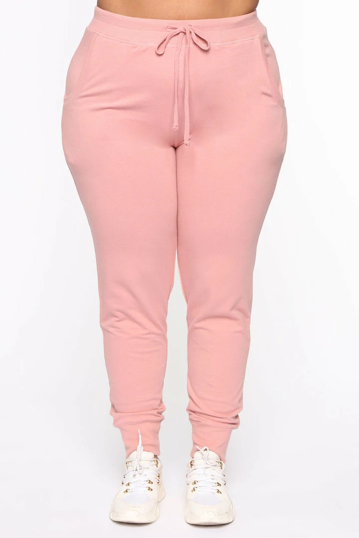 Fashion Nova Latest And Greatest French Terry Jogger - Mauve Sweatpants & Joggers