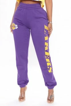 Fashion Nova NBA On The Rebound Lakers Sweatpants - Purple