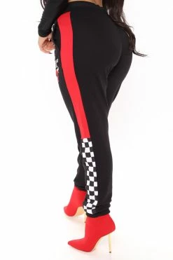 Fashion Nova Sweatpants & Joggers NBA Offensive Fouls Bulls Sweatpants - Black