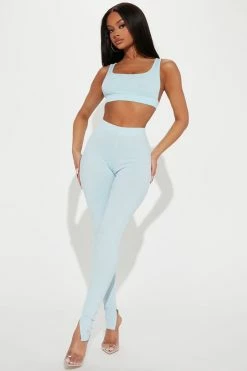 Fashion Nova Loungewear Sets Just Like Heaven Legging Set - Light Blue