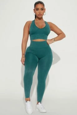 Fashion Nova Soundbath Sessions Legging Set - Green