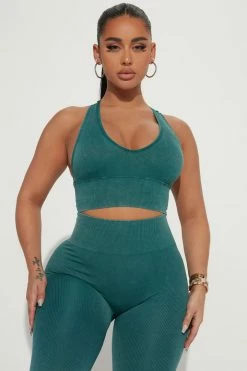 Fashion Nova Soundbath Sessions Legging Set - Green