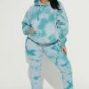Fashion Nova Stay Relaxed Tie Dye Jogger Set - Mint Loungewear Pant Sets