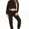 Deals ✨ Fashion Nova Get Ready Jogger Set - Black Loungewear Sets ❤️ 2 Fashion Nova Get Ready Jogger Set - Black Loungewear Sets