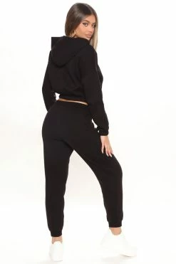 Fashion Nova Get Ready Jogger Set - Black Loungewear Sets